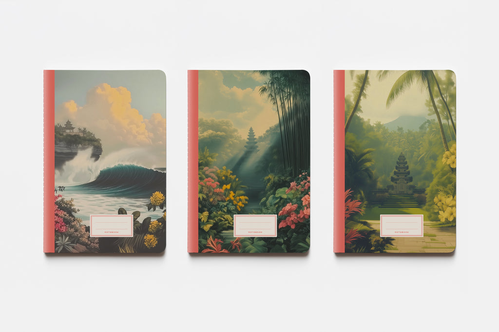 SET OF 3 NOTEBOOK - BALI SECRET GARDEN