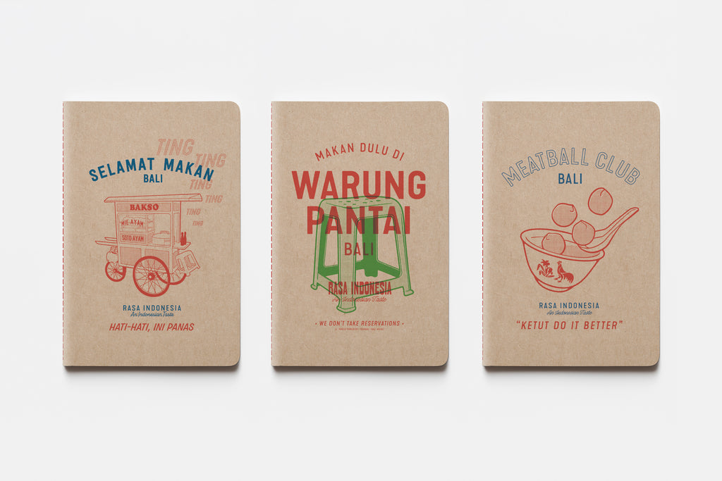 SET OF 3 NOTEBOOK - BALI STREET FOOD