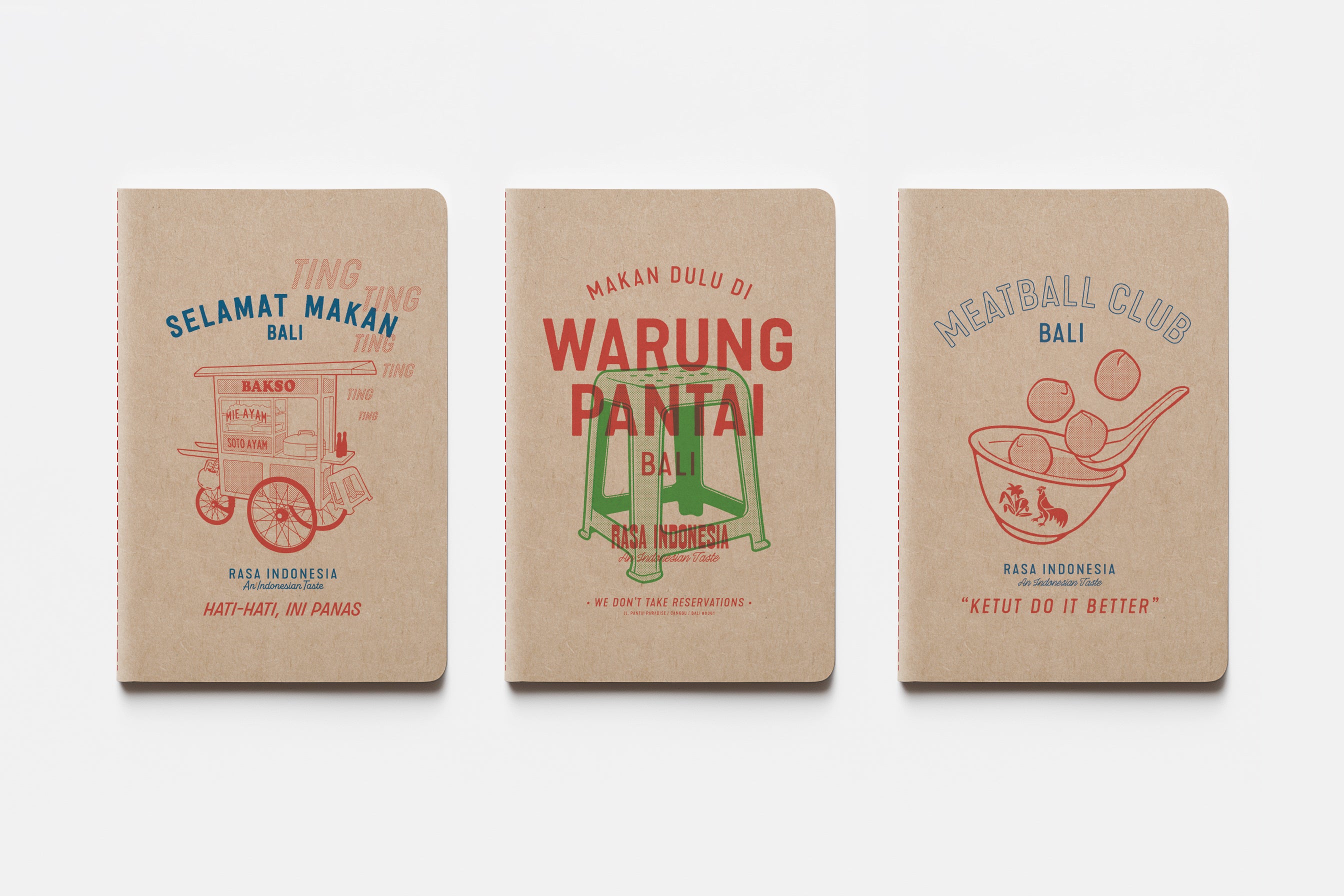 SET OF 3 NOTEBOOK - BALI STREET FOOD