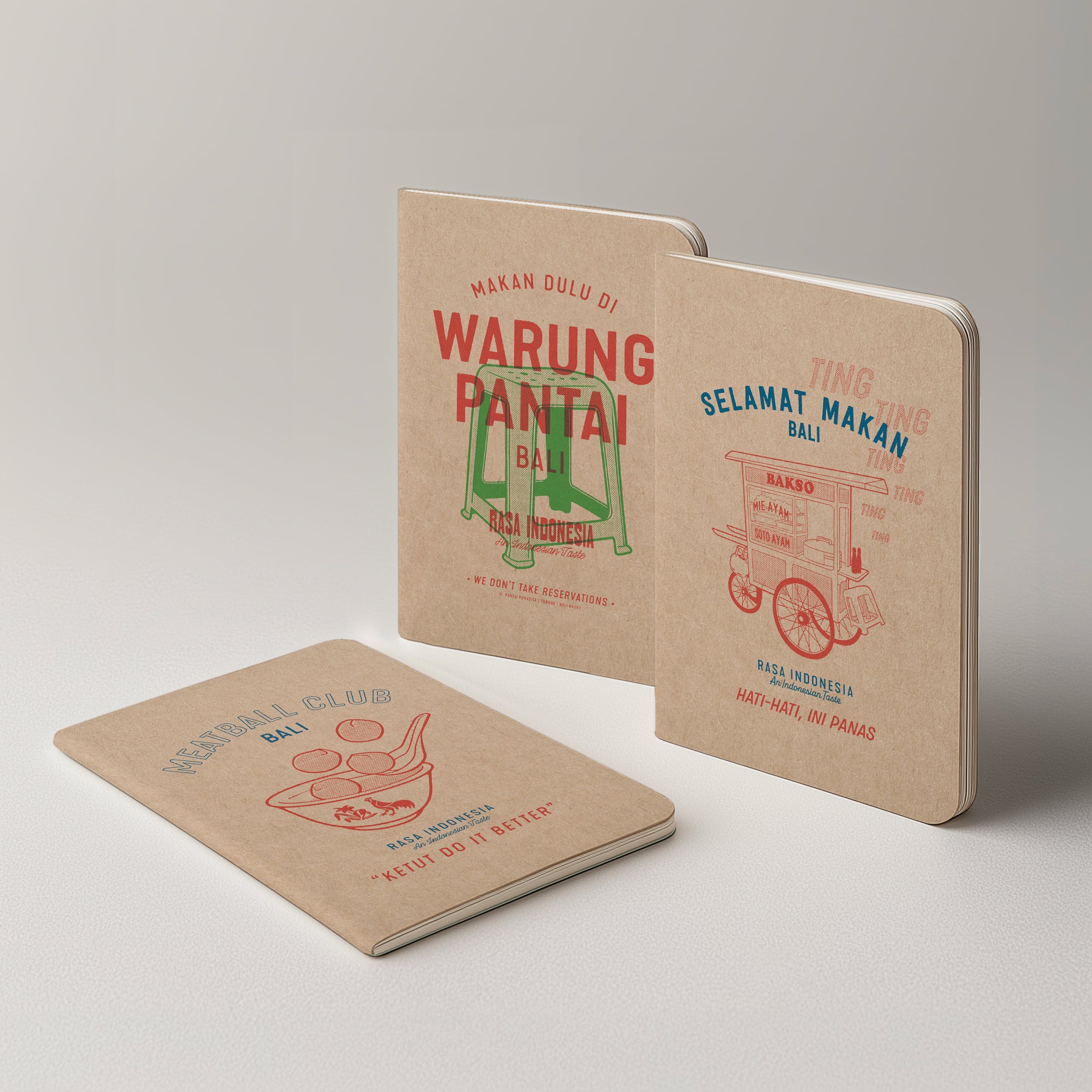 SET OF 3 NOTEBOOK - BALI STREET FOOD